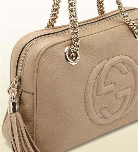 gucci soho cream leather shoulder bag|gucci soho denim bag.